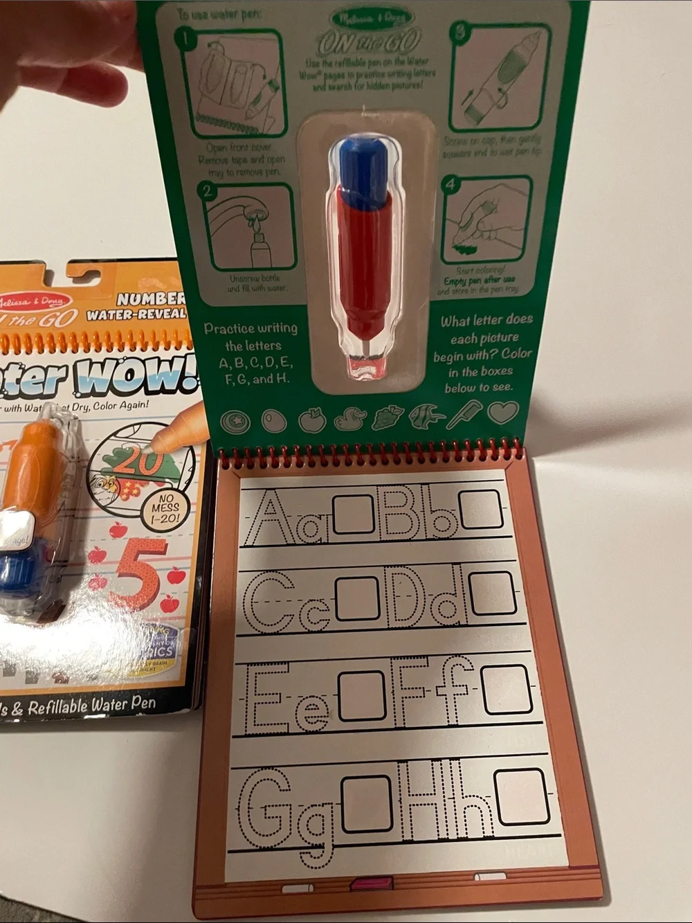 Melissa & Doug On the Go Water Wow Number & Alphabet Water Reveal Pad Set of 2